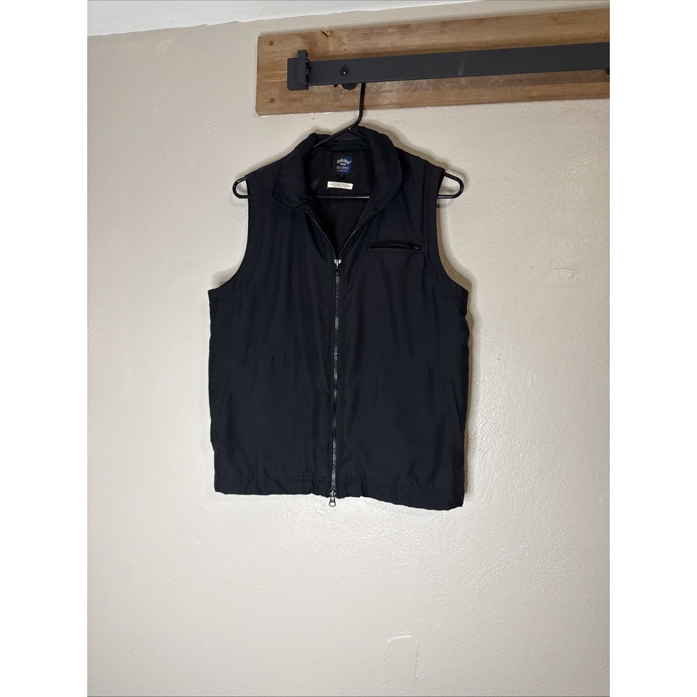 Vintage Callaway Golf Vest Men's Small‎ Black Excellent Nordstrom Microfiber Zip